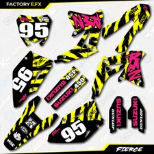 Bumblebee Pink Fierce Graphics Decal Kit fits Suzuki RMZ450 08-17 RMZ 450 