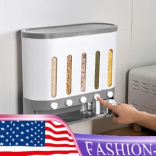 Cereal Dispenser Rice Grain Dry Food Storage Container Kitchen Wall Mounted Box