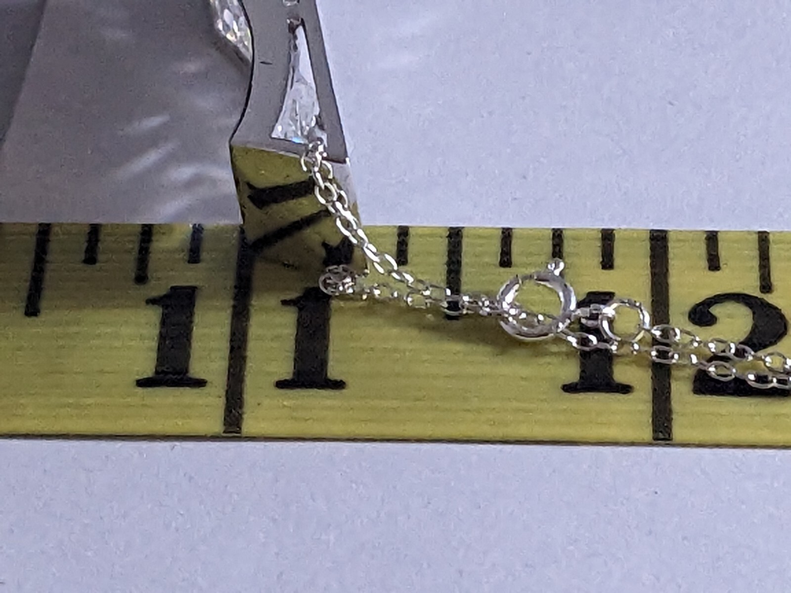 Solid Sterling Silver Square Cut Clear Stone Mode… - image 9