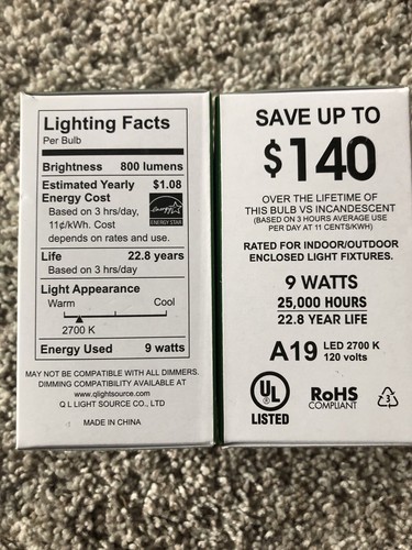 Energy Star 60W Soft White BR30 Dimmable LED Light Bulb 4 pack 800 Lumens - Picture 2 of 3
