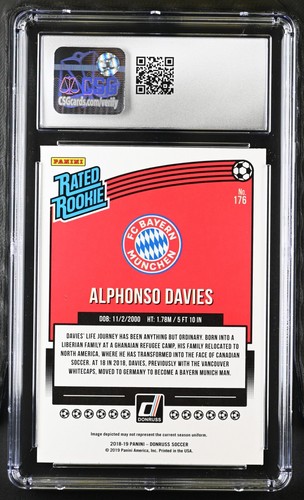 Panini Donruss 176 2018 Alphonso Davies RC CSG 9,5 - Imagen 2 de 2