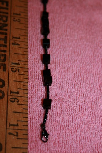 Vintage Marked Carolee Black Shiny Square Bead Necklace - Picture 3 of 4