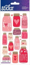 Mason Jar Love, 4x7" scrapbook stickers Sticko 52-01292