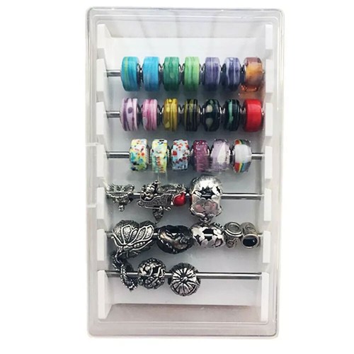 Acrylic Charms Box Beads Display Storage Container Bracelet Necklace Tray w/ Lid - Picture 6 of 18