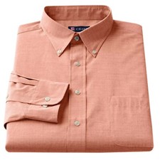 New Chaps Men's Authentics Button-Down Collar Dress Shirt, Coral Large 34/35