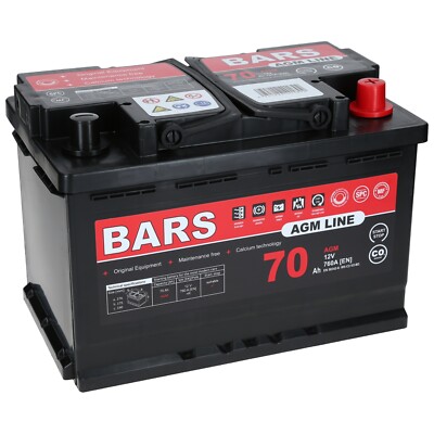 Autobatterie AGM 12V 70Ah 760A/EN Bars AGM Line Starterbatterie Start Stop