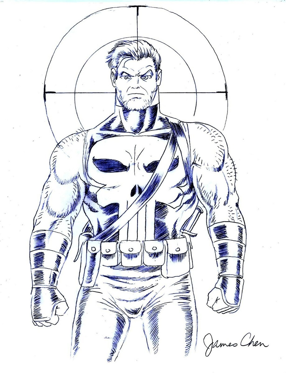 THE PUNISHER ORIGINAL COMIC ART 7 ON CARD STOCK | eBay