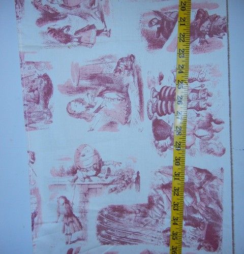 Vtg Pc Novelty Cotton Fabric 84" X 13.5"-Alice In Wonderland-See Seller Descrip. - Picture 18 of 20