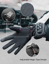 Motorcycle Gloves for Men/Women, Touchscreen Bike Gloves with Shell, Anti-Slip