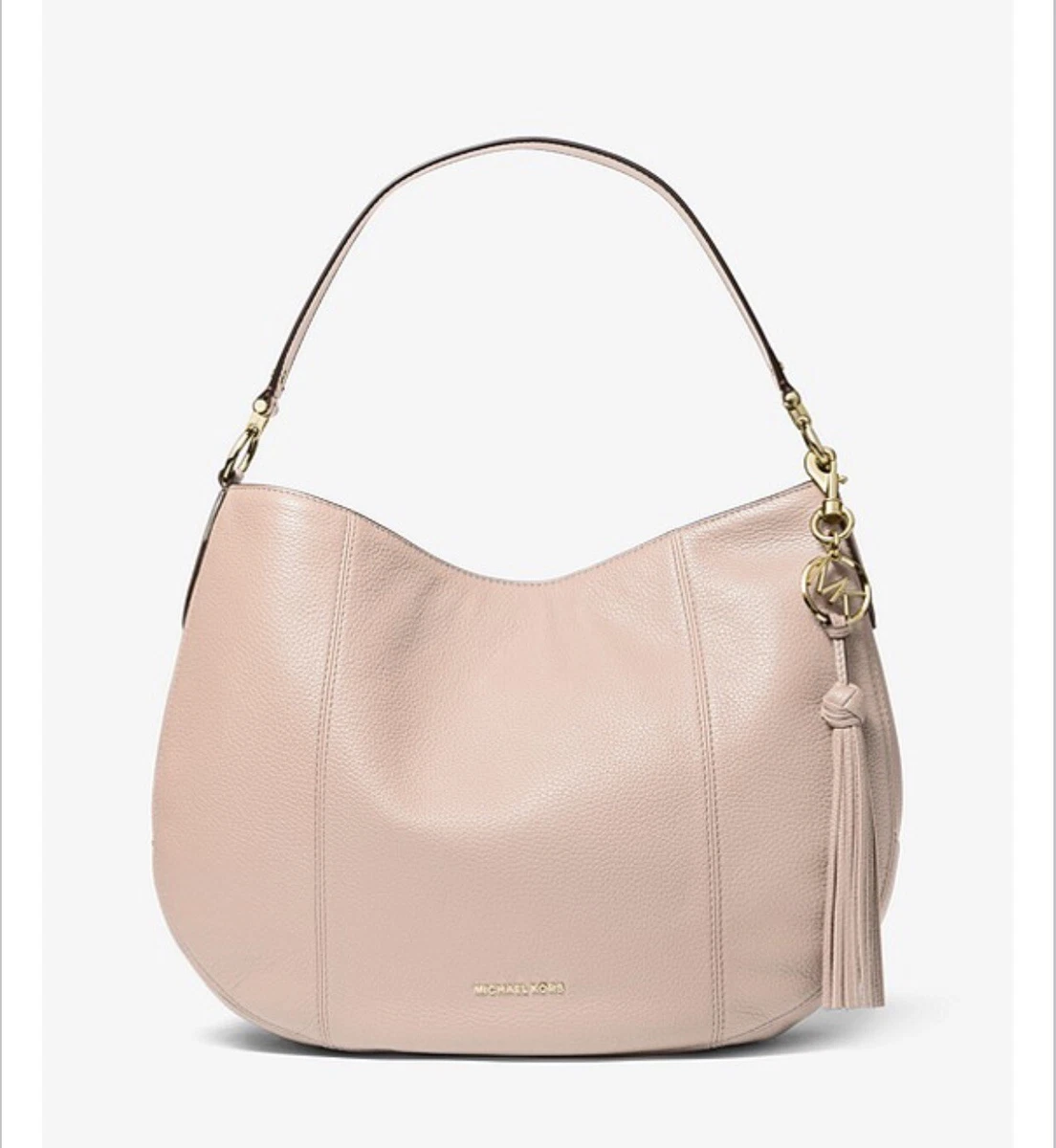 Michael Kors Soft Pink Pebbled Leather Large Brooke Hobo Shoulder