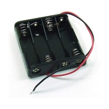 4 X AAA 1.5v Battery Holder Case Plastic Storage Box cover with Two Wire Leads