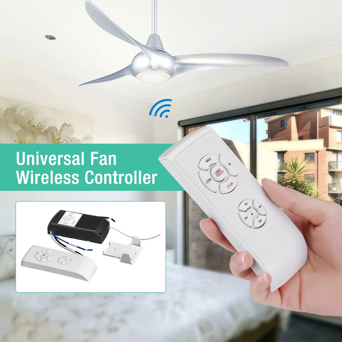 Hunter Ceiling Fan And Light Wireless Remote Control Kit With Receiver