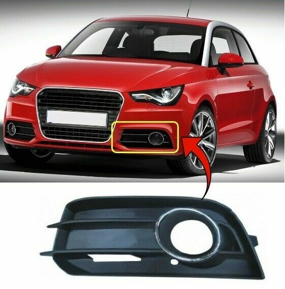 Front Bumper Fog Grille With Fog Hole Chrome Twin Slat Left AUDI A1