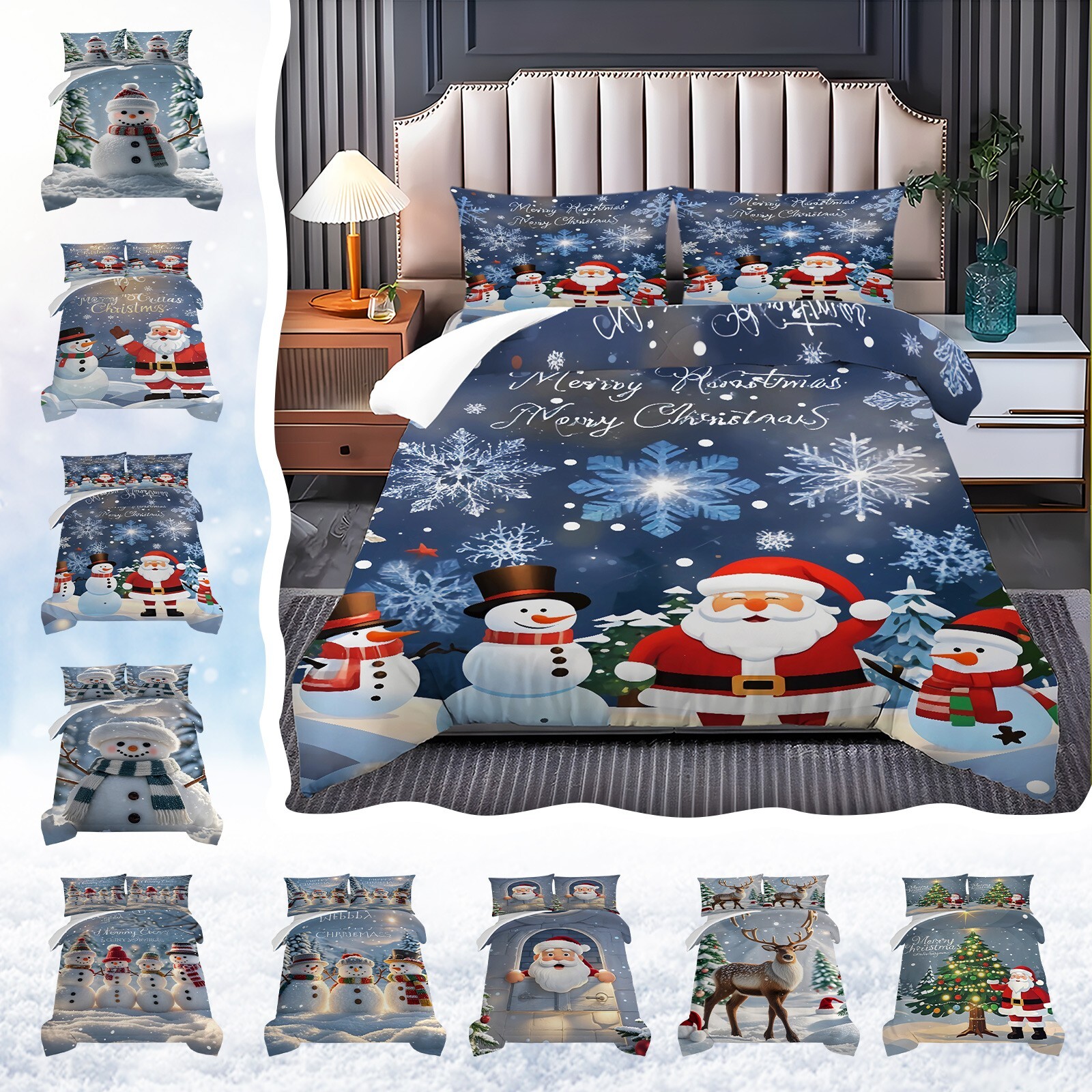 Duvet Cover Printed With Christmas Decoration Super Soft Brushed Microfiber