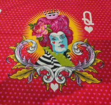 1/2 yd Tula Pink Alice in Wonderland "Curiouser  Curiouser" Red Queen in Wonder