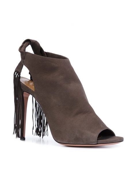 fringe high heel sandals