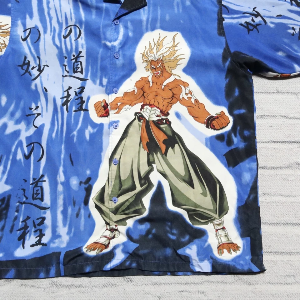 Vintage Anime Button Down Shirt Size XL Jaws Street Fighter Dragon Ball Z - Image 2 of 4