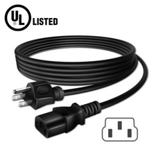 6ft UL AC Power Cord Cable For DELL MONITOR E2014H U2412M P2412H P1913S 1704FPT