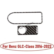 For Benz GLC 2016~2022 Real Carbon Fiber Co~Pilot Storage Box Handle Cover Trim