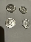 Lot Of 4 1964 KENNEDY Half Dollar Coins Circulated 90% Silver
