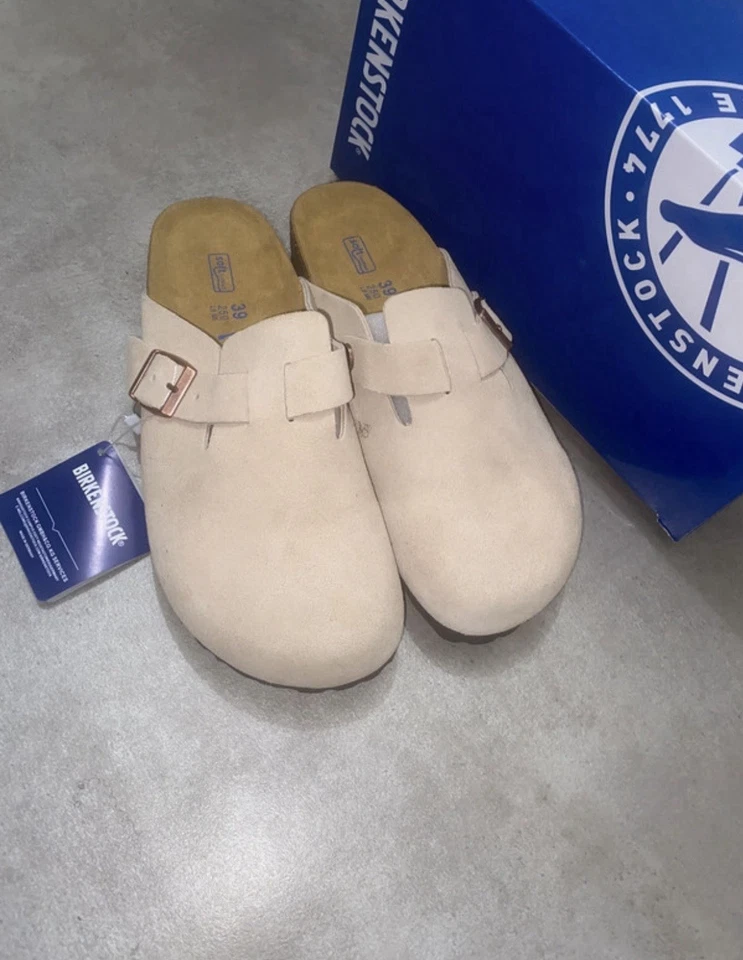 Birkenstock sandales à enfiler cuir beige boucle, pointure EU 39, uni - Photo 4/4