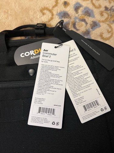 NUOVO Aer Commuter Brief 2 borsa valigetta laptop nero nylon balistico trasporto - Foto 4 di 21