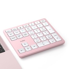 Wireless Number Pad Bluetooth 5.0 2.4G Portable Numeric Keyboard, USB-Recha...