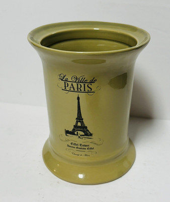 Paris France Eiffel Tower Image Vase DesignPAC Inc 6 3/4  Tall 5 1/2 Diameter