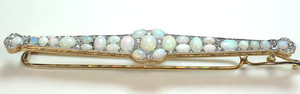 Antique 1920's Opal Diamond Barrette 13KY Platinum 6.59CTTW 4.17" x .55" EGL USA