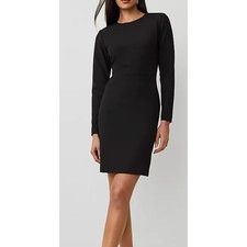 NWOT Ann Taylor Black Knit Crepe Side-Tuck Mini Dress - Size 4