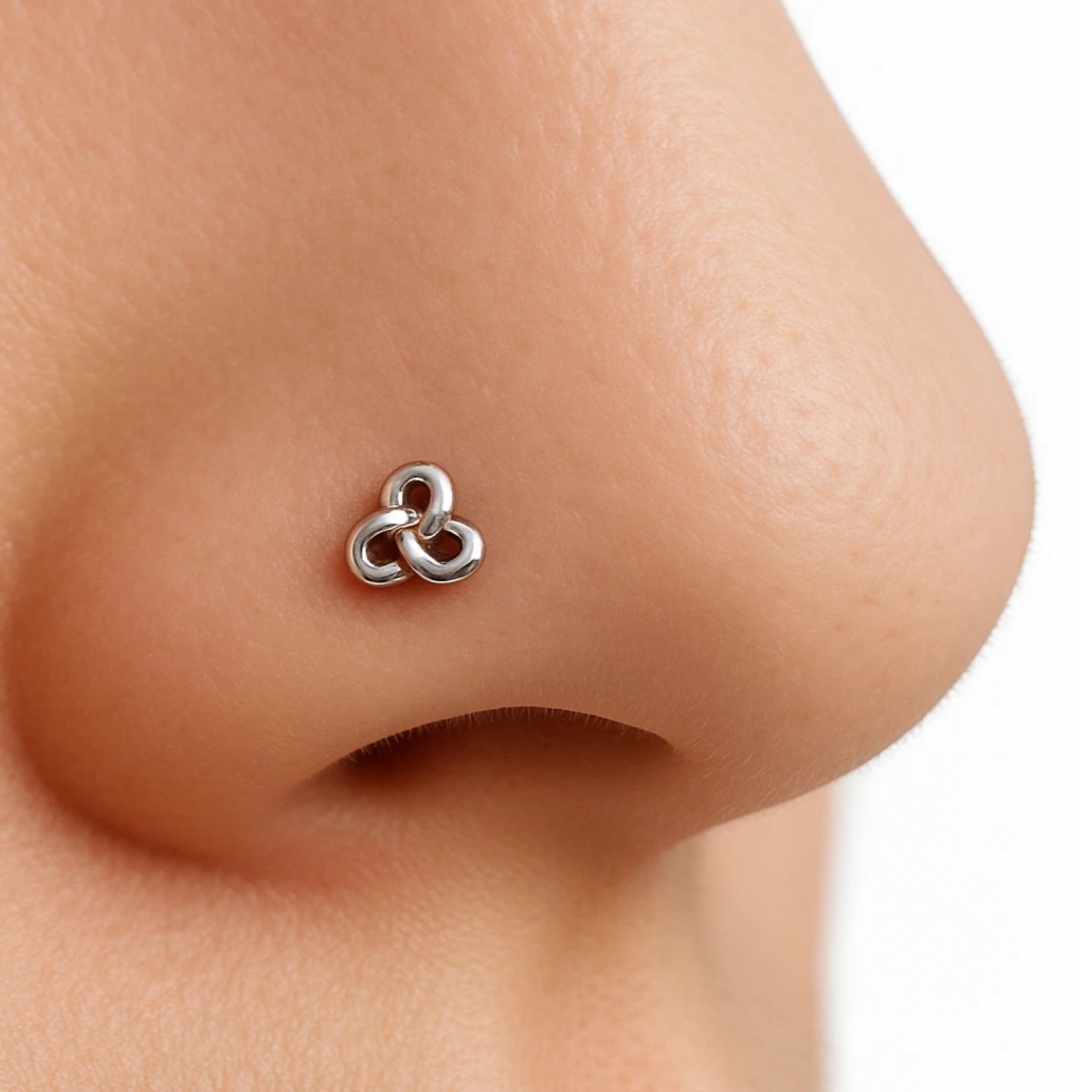 Celtic Nose Stud Triquetra Piercing 925 Sterling Silver Straight Pin Jewellery