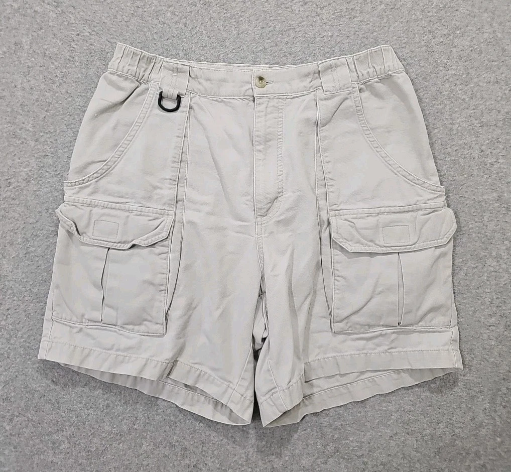 Vintage Columbia Cargo Canvas Shorts Men's Sz 32 Fishing Outdoor Hiking Khaki