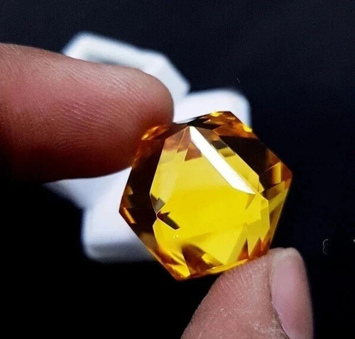 Natural Certified 100 Ct Fancy Cut Yellow Citrine Brazilian AAA+ Loose Gemstone - Picture 2 of 5