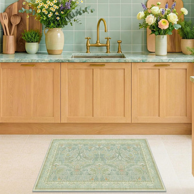 Boho Sage Green Bathroom Rugs, 2X3 Soft Washable Non Slip Small Area Rug