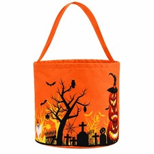 Halloween Trick or Treat Candy Bags LED Light Up Pumpkin Bucket, Collapsible ...