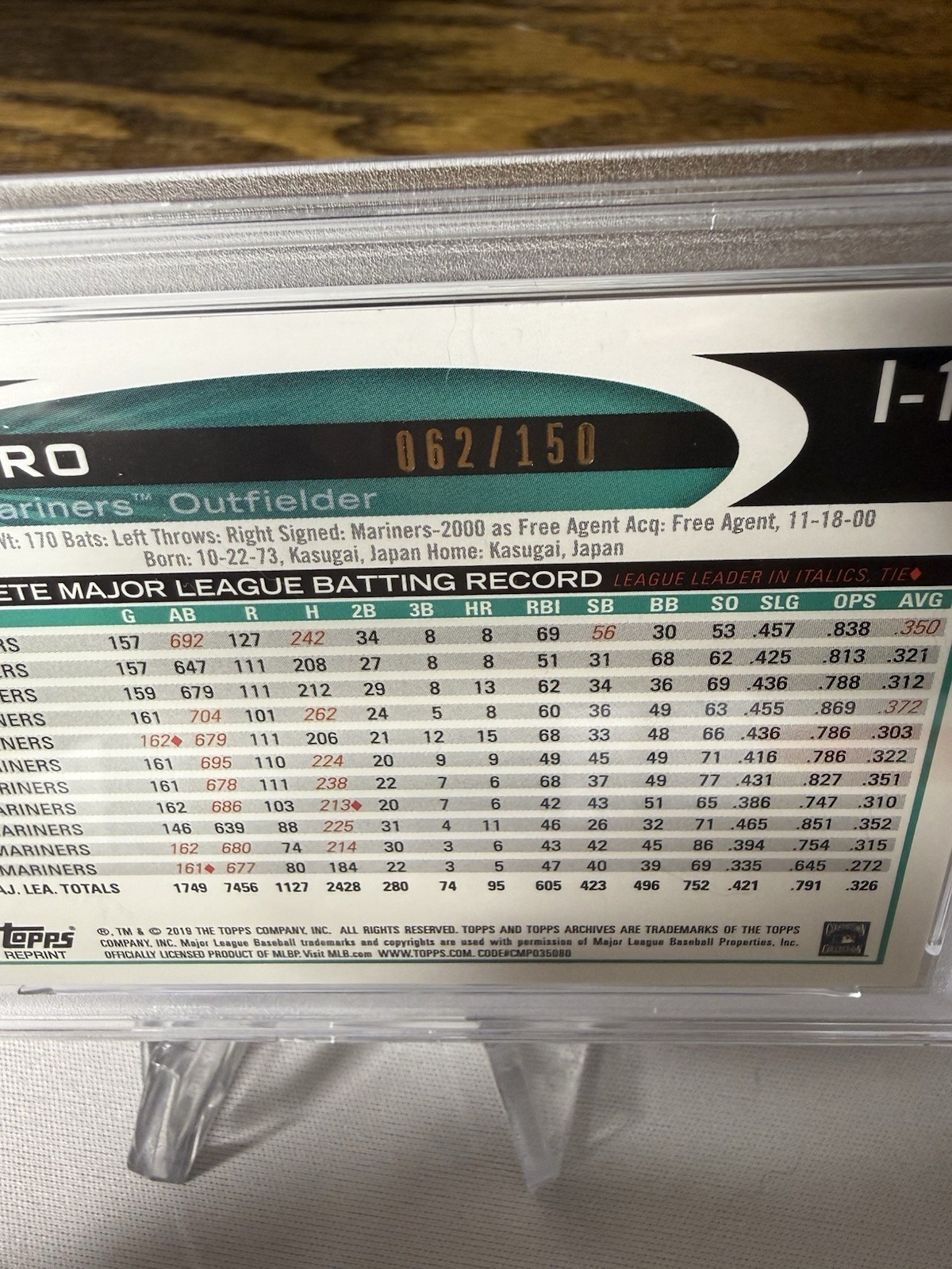 Ichiro Suzuki 2019 Topps Archives #I-12 Retro Blue Foil /150 PSA 10 view 4