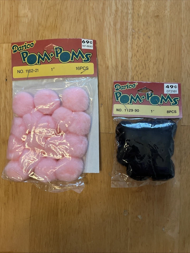 Pompones artesanales de fibra Darice vintage marca mixta lote 13 Foto 4 de 4