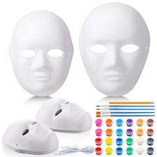 12 Pcs Paper Mache Mask DIY Full Face Masks
