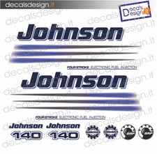 Adesivi motore marino fuoribordo Johnson 140 cv bombardier  BLU gommone barca