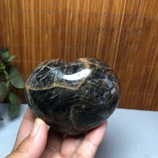 313g Natural grey moonstone heart-shaped polish/rough Crystal specimens A9496