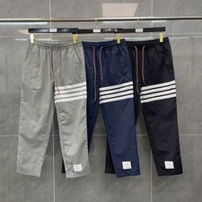 Thom Browne Men/womens Autumn New Classic Striped Lace Nylon Casual Trousers