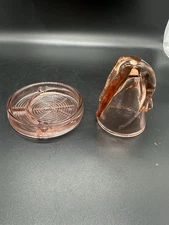 Bottoms Up Nude Shot Glass And Coaster, Pink Glass Glows Hot Pink Under UV