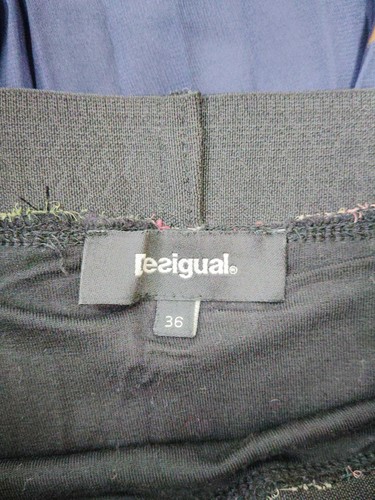 Desigual Skirt Floral Pleated Long NavyBlue Flare - Picture 6 of 7