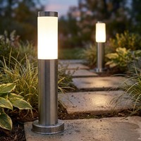 Stehlampe Wegeleuchte AußEnleuchte Lampe IP44 Edelstahl Opal Warmweiß Led 2Er