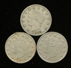3pc 1883 Liberty V Nickel Lot No Cents VF-XF Circulated (#SLC00441) — photo 1