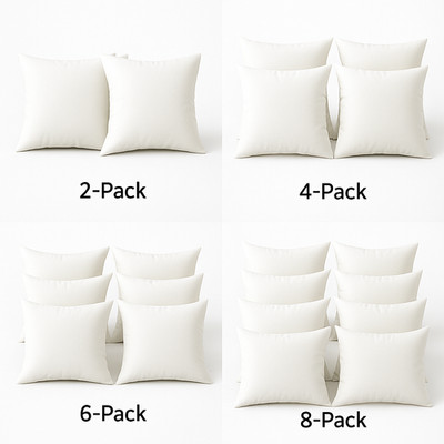 Weiche pralle Kissenauflagen 45x45cm, quadratische Dekokisseneinlagen, Multipack 2/4/6/8