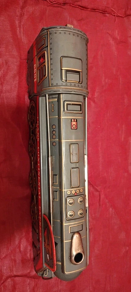 Tren expreso transcontinental vintage alimentado por batería de estaño Foto 3 de 4