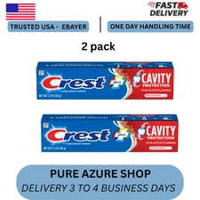 SET OF 2 Crest Fluoride Cavity Protection Regular Paste Toothpaste 2.4oz