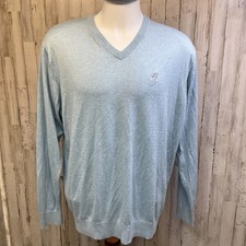 Greg Norman Green Brier Collection Size XL Golf Sweater Men Blue V-Neck Sweater