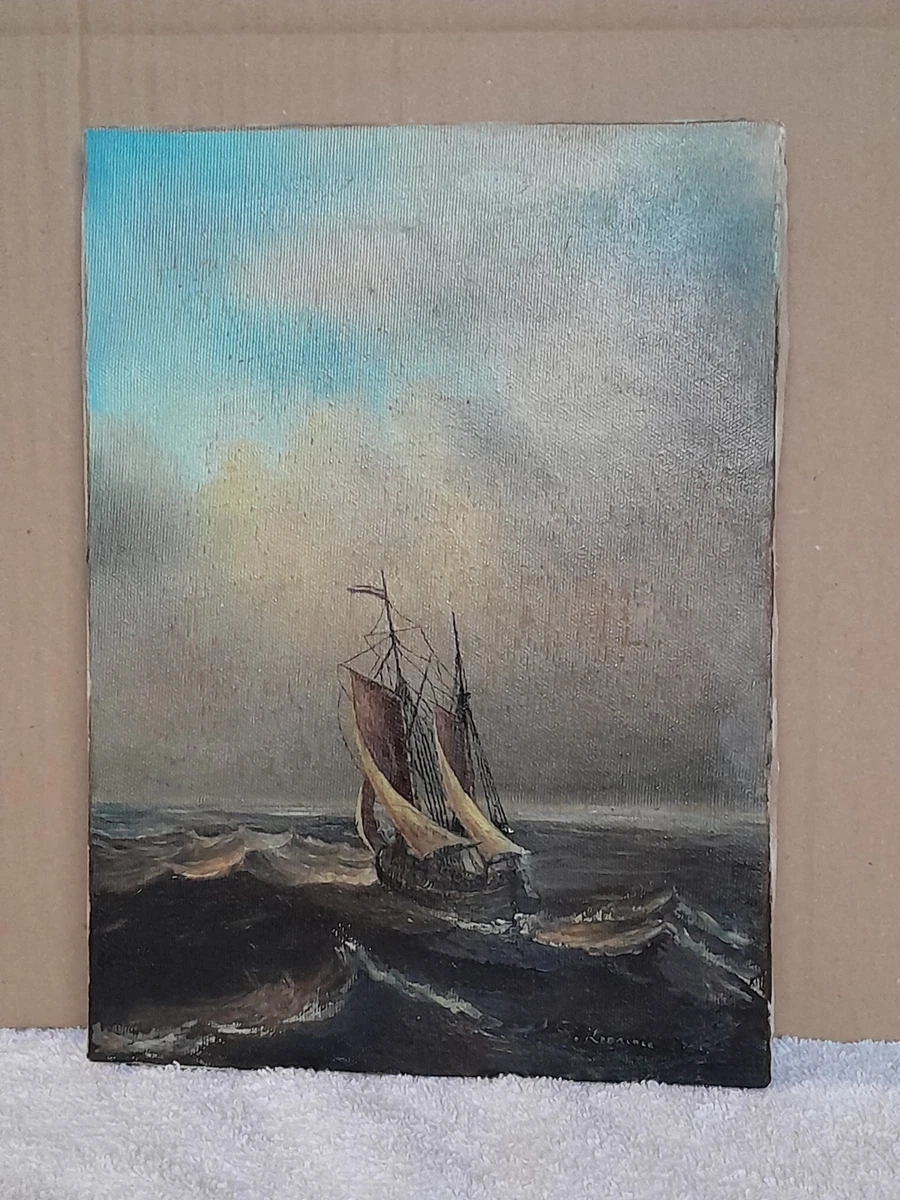 Tableau Marine XIX Siècle Voiliers ,vapeur.côte Normandie
